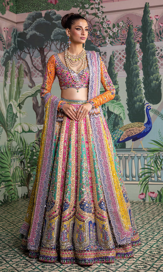 Royal Embellished Bridal Lehenga Choli Dupatta for Wedding