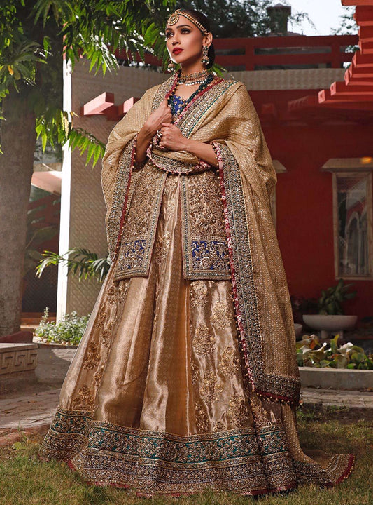 Bridal Lehnga Choli in Gold Color Overall Look