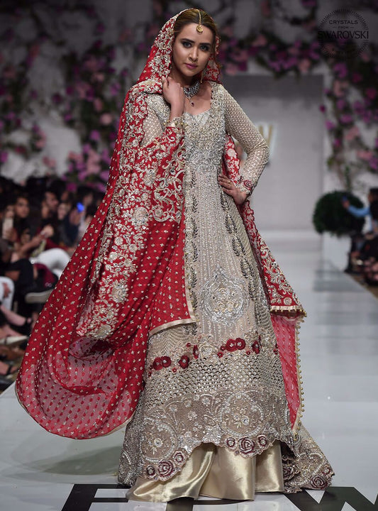 Latest Bridal Lehenga in Gold Dust Color Overall Look