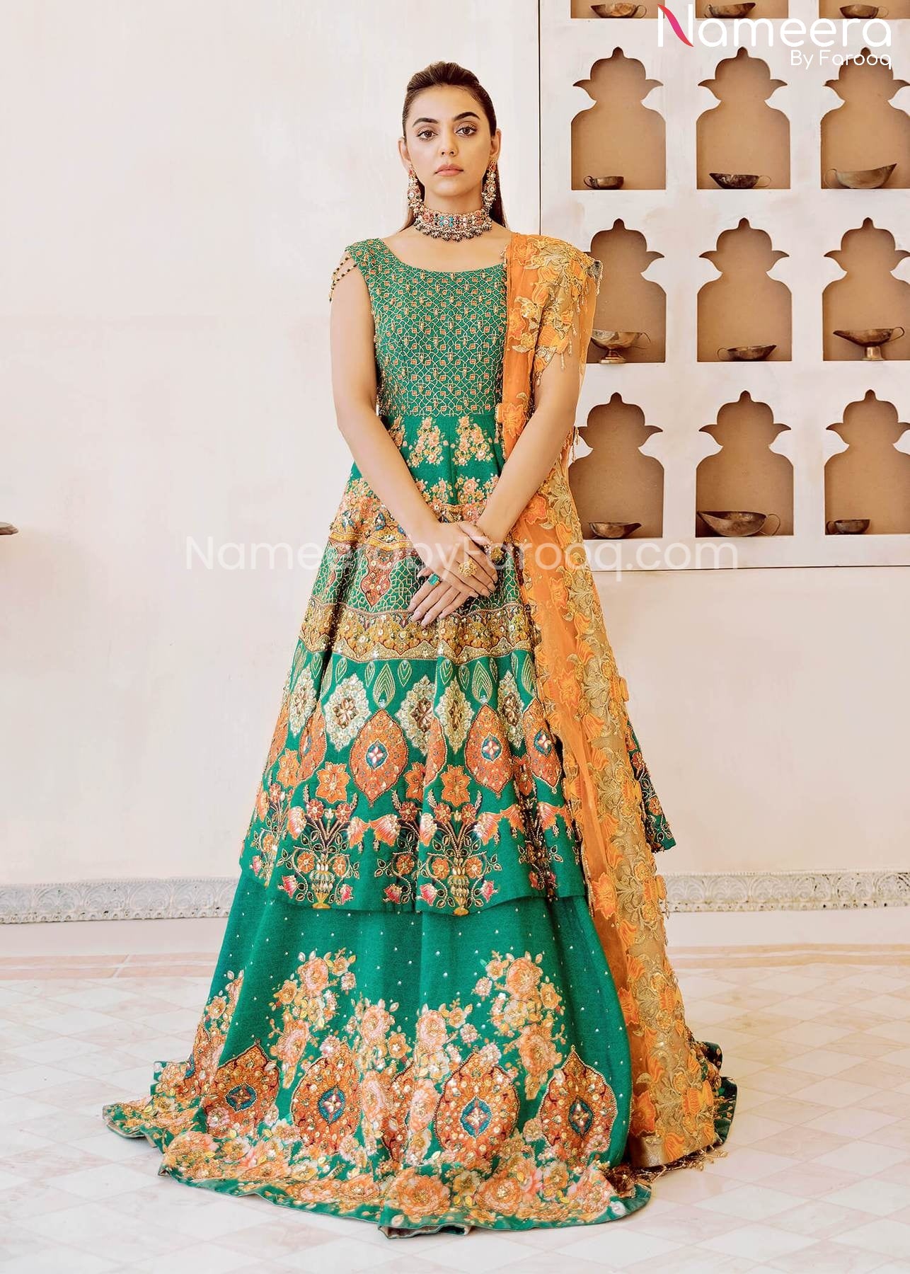 slim fit dress slacks Traditional Bridal Lehenga Dress in Green Shade #BA56 – BridalLehenga