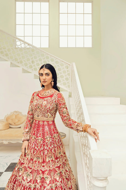 Red Anarkali Frock