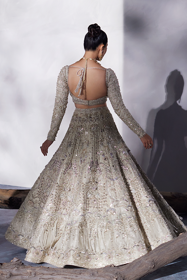 Embellished Pakistani Bridal Dress in Wedding Lehenga Choli Style