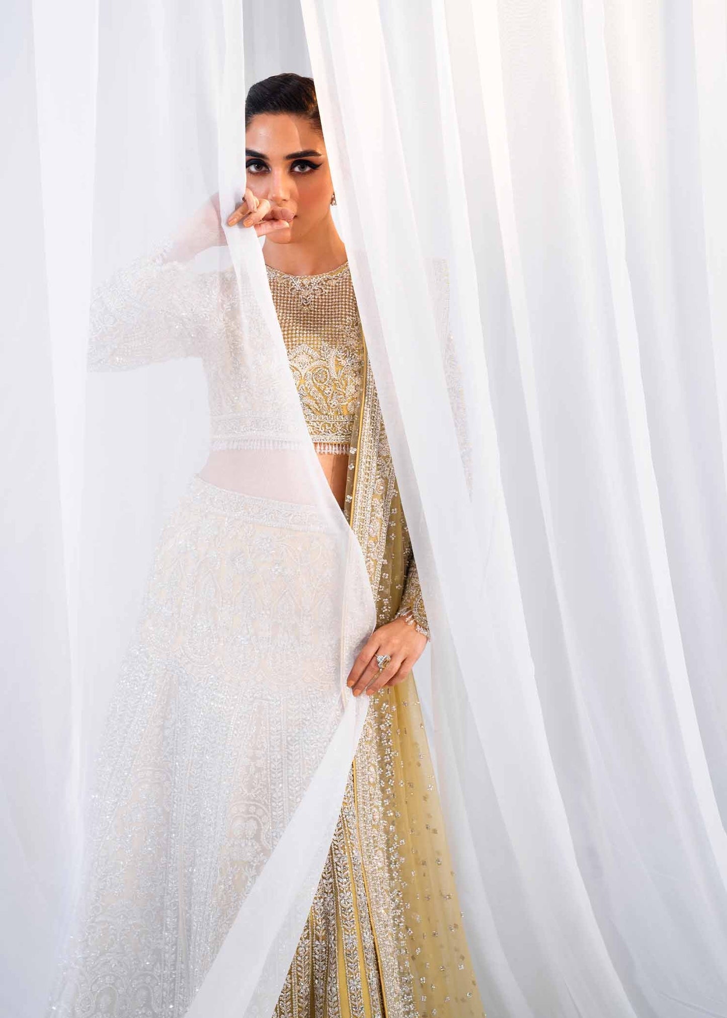 Pakistani Bridal Dress in Wedding Choli Yellow Lehenga Style