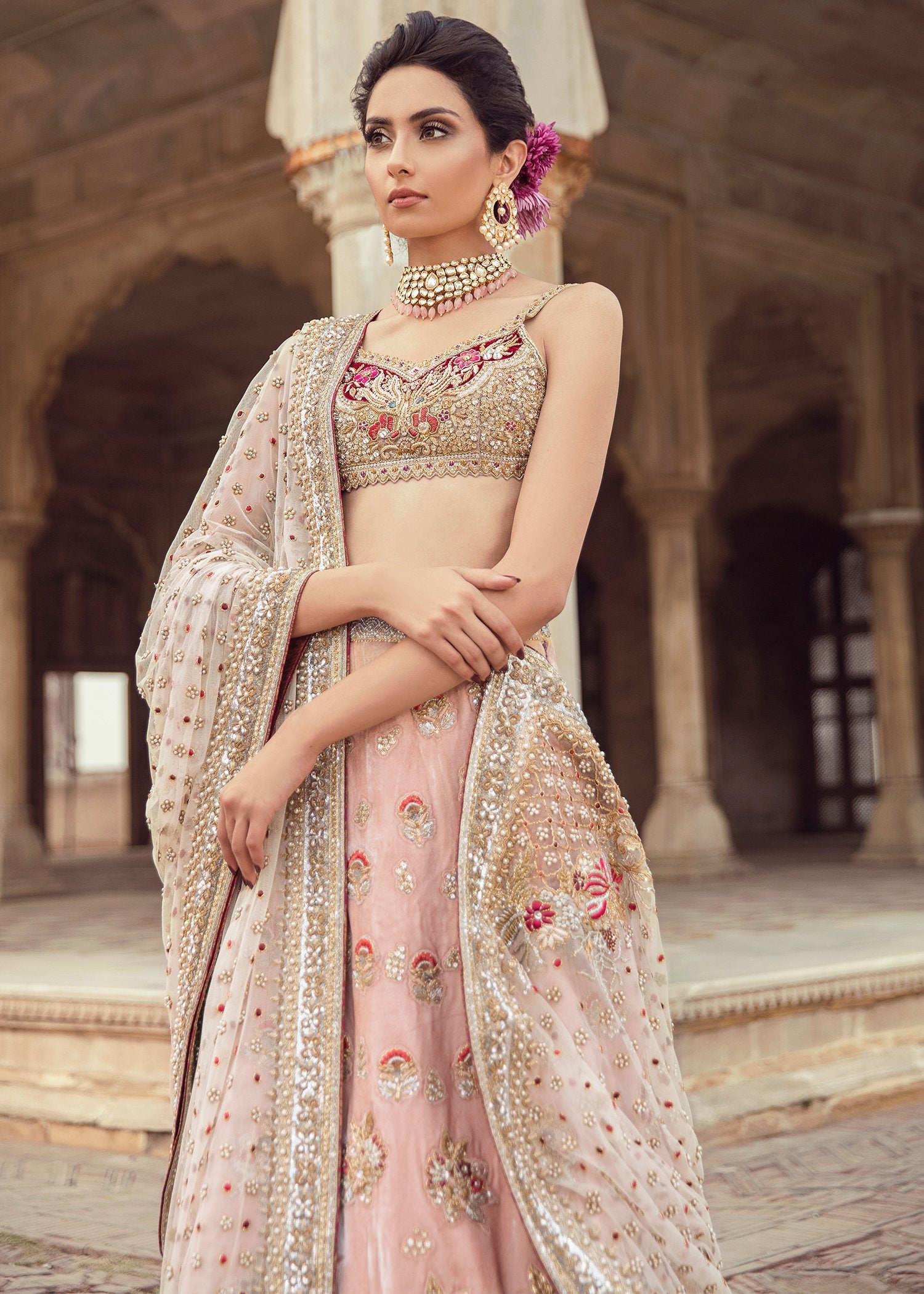 Tea Pink Pakistani Bridal Lehenga Choli Online for Bride BridalLehenga Tea Pink Pakistani Bridal Lehenga Choli Online for Bride BridalLehenga