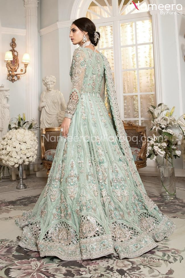 Pakistani Sea Green Bridal Lehenga Dress Online for Bride BridalLehenga