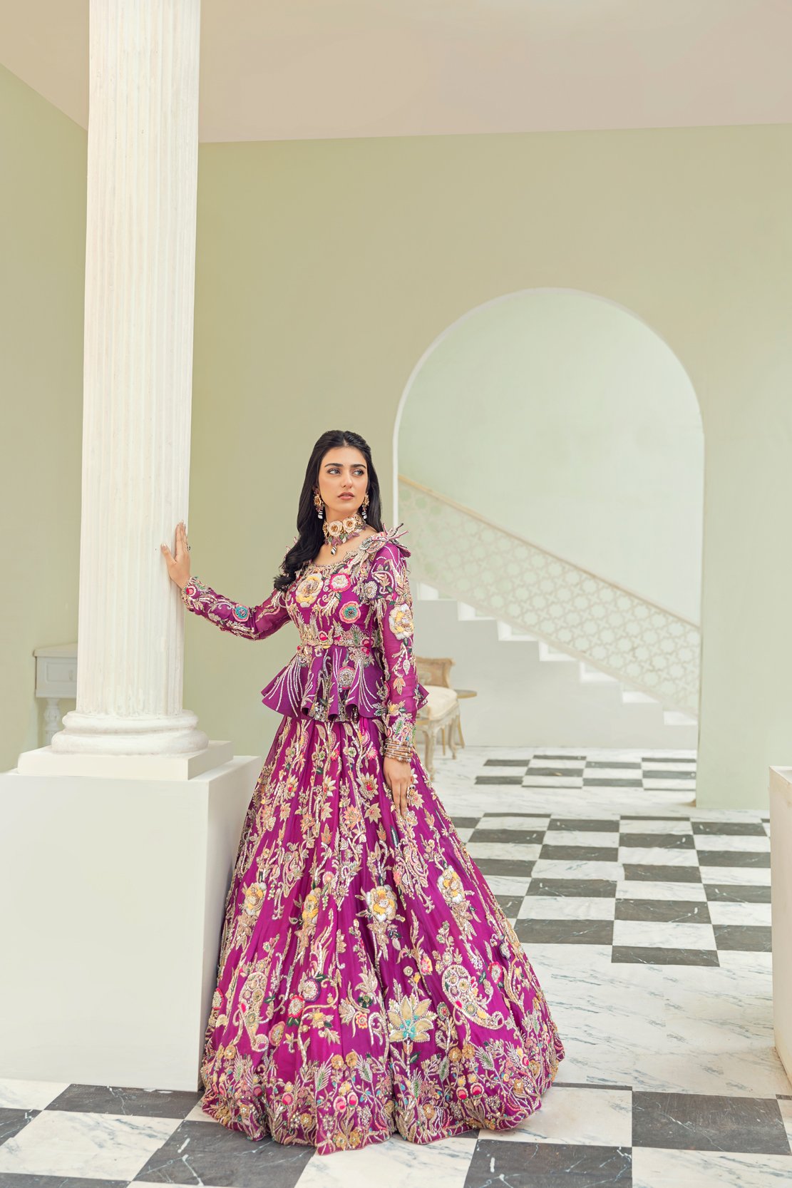 red peplum dress pakistani Elegant Red Dress for Women