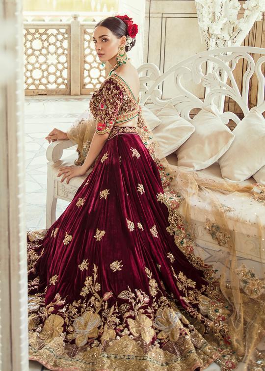 Beautiful Indian bridal lehnga choli embroidered in Magenta color # B6108