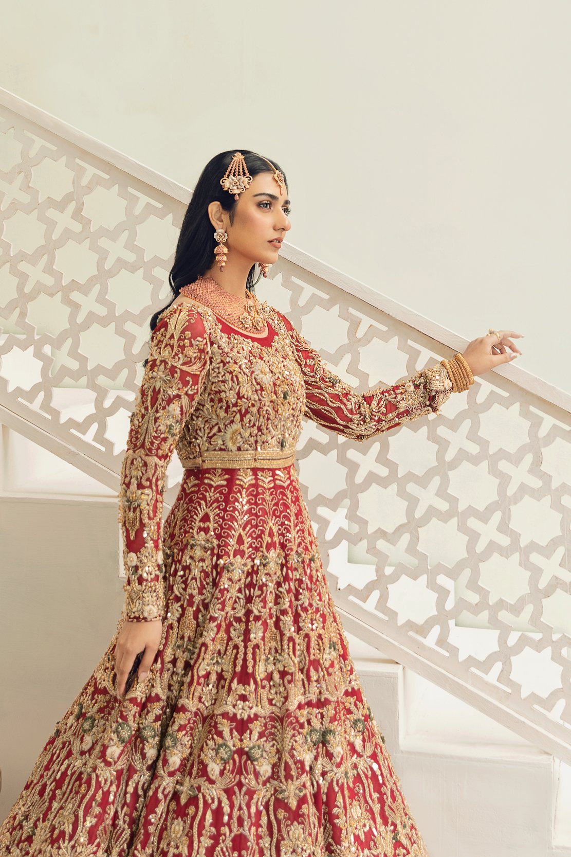 Latest Asian Bridal Wedding Gowns Designs 2024-2025 Collection | Party wear  lehenga, Red bridal gown, Gowns