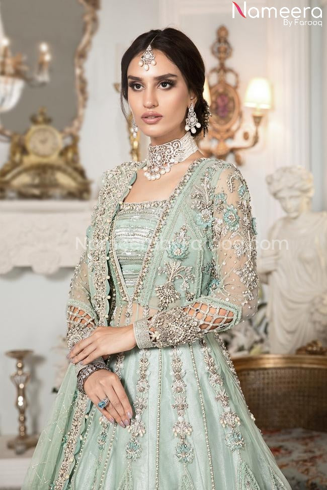 Pakistani Sea Green Bridal Lehenga Dress Online for Bride BridalLehenga Pakistani Sea Green Bridal Lehenga Dress Online for Bride BridalLehenga